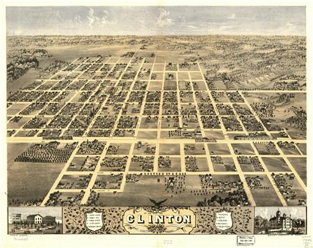 Photograph of Clinton 1869 map.