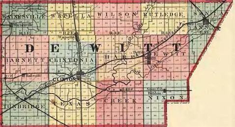 Township Map of DeWitt County Illinois.