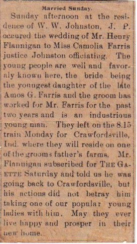 Scanned image - newspaper clipping - Flanigan-Ferris Wedding.