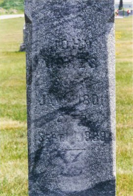 Picture of Tombstone at Greenleaf Cemetery.