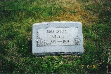Picture of Rosa Evelyn Carlyle tombstone.