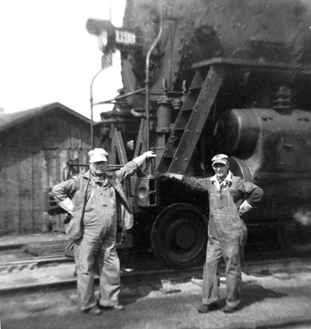 John Bell and his fireman about 1940.