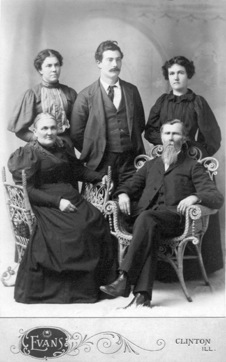 Photograph of Alfred Wilson family - Alfred, Rebecca, Edith, Winfield and Edith (Scott) Wilson.