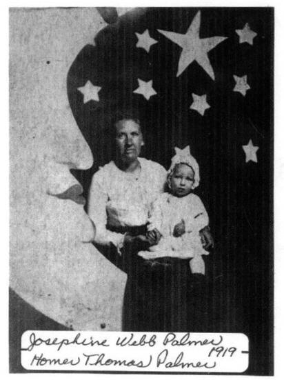 Photograph of Josephine (Webb) Palmer and son, Homer.